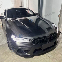 BENSNEES Capot avant personnalisé noir en fibre de carbone de style V pour BMW Série 8 G14 G15 G16 – Amélioration du capot moteur en carbone