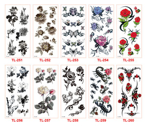 Moda donna rimovibile Lady 3D <span class=keywords><strong>fiori</strong></span> adesivi tatuaggio temporaneo bellezza Sexy Body Art braccio tatuaggi impermeabili - Product Image 5