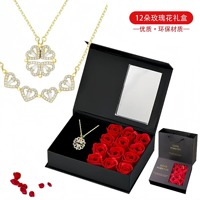 Hete aanbieding: Bloemenrozen doos ketting cadeau's voor Valentijnsdag, Moederdag, Kerstmis, jubileum, verjaardag cadeau's voor vriendin