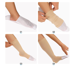 Calcetín <span class=keywords><strong>de</strong></span> <span class=keywords><strong>compresión</strong></span> con punta abierta y diseño <span class=keywords><strong>de</strong></span> puño inferior para facilitar el deslizamiento, <span class=keywords><strong>de</strong></span> poliéster, para ayudar a personas mayores y discapacitadas. - Product Image 5