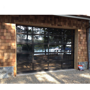 <span class=keywords><strong>Porte</strong></span> de <span class=keywords><strong>garage</strong></span> basculante moderne électrique <span class=keywords><strong>automatique</strong></span> noire commerciale pleine vue sectionnelle en aluminium et en verre - Product Image 5