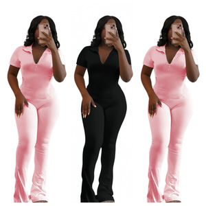 Nuovo Arrivo Estate 2026 Completo Due Pezzi da Donna con Maniche Corte, Logo Personalizzato, Pantaloni Aderenti, <span class=keywords><strong>Tuta</strong></span> Casual Sportiva, Set Abbigliamento Donna - Product Image 6