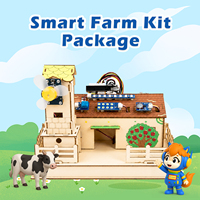 Kit de ferme intelligente éducatif Zetok à construire soi-même - Programmable par code visuel, tutoriel de 16 leçons, capteurs IoT, puzzles 3D pour