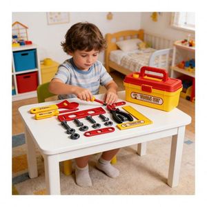 Mechanical Engineer <b>Tool</b> <b>Set</b> Wooden Workbench Toolbox Drill Construction Pretend Play Educational Learning Activity Toy - Product Image 5
