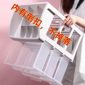 Boîte de rangement cosmétique, tiroir, étagère en plastique, organisateur de maquillage transparent, organisateur de bureau anti-poussière pour produits de beauté - Product Image 2