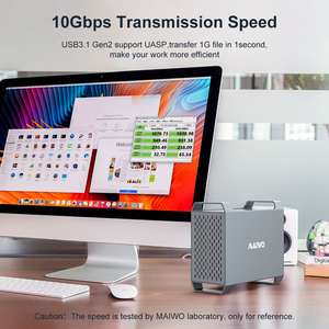 2 Bays Vỏ Bọc Ổ Cứng Gắn Ngoài RAID Type C 3.5 "SATA <span class=keywords><strong>HDD</strong></span> / <span class=keywords><strong>SSD</strong></span> Vỏ Nhôm 3.5 <span class=keywords><strong>HDD</strong></span> Với Tay Cầm Quạt - Product Image 4