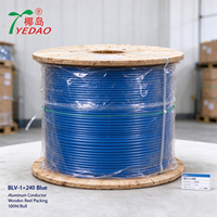 Fil de construction Yedao BLV-1X240 en aluminium massif, 240 mm, monoconducteur, isolé PVC 0,6/1 kV, bobine bleue pour câblage de construction