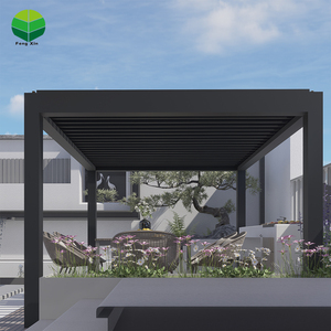 <span class=keywords><strong>Volet</strong></span> de toit en aluminium Jalousie Pergola pour gazebo de <span class=keywords><strong>piscine</strong></span> Cadre en bois traité sous pression nature rétractable et enduit de poudre - Product Image 5