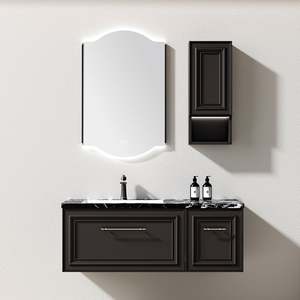 Meuble de salle de bain sur mesure fabriqué en Chine, ensemble de meubles de salle de bain, miroir avec armoire durable, design coloré, bois massif, contreplaqué, meuble de salle de bain flottant - Product Image 4