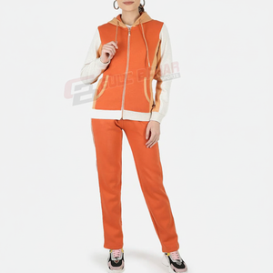 Ropa deportiva para correr con capucha y logotipo personalizado para mujer, chándal de invierno de 2 piezas, traje deportivo para correr con logotipo en el pantalón - Product Image 1