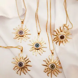BINSHUO, оптовая продажа, изготовленное на заказ Латунное ожерелье с дьявольским глазом, индейки, голубыми злобными голубыми глазами, ожерелье для женщин и девочек