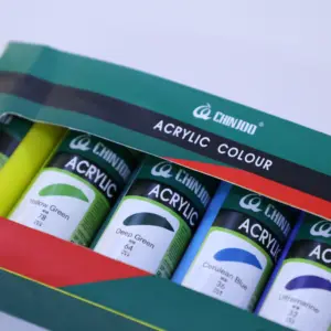 Chinjoo Art Supplier Drawing 6/12 color 60/100ml Acrylic Paint Set for Artists Painting