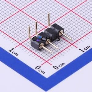 MH254R-11-04N2-1276 Pin Header Bent Lead Through Hole,P=2.54mm Connector Round Pin Right Angle Insert 3A 4mm - Product Image 1