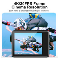 Caméra d'action V8 4K 30FPS à double écran WiFi anti-tremblement 20MP F2.0 étanche 30M avec télécommande pour casque et vélo