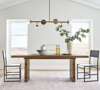 Ensemble de table à manger villa ferme rectangle en bois de luxe table à manger en bois extensible