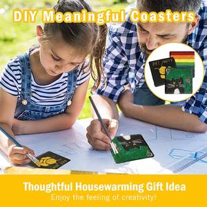 Posavasos de Pizarra de Piedra Natural Negra Personalizados al por Mayor 2022, Alfombrilla Clásica, Sostenible para Bodas y Fiestas, Impresión UV - Product Image 2