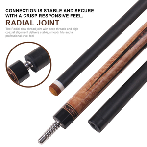 Coupelle de <span class=keywords><strong>billard</strong></span> CUPPA en fibre de carbone, haute technologie, manche à faible déflexion, poignée en cuir d'érable, pointe de 12,5 mm, légère, professionnelle - Product Image 4