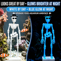 Squelette Dansant Luminescent pour Aquarium, Décoration de Bassin à Bulles avec Base à Ventouse et Utilisation Aquatique