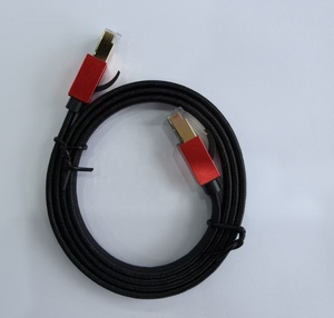1เมตรบางเฉียบ CAT8 32AWG BC ตัวนำ PVC OD:4.0 cotton braided OD:4.6ชุบทอง<span class=keywords><strong>หัว</strong></span> RJ45สายเคเบิล - Product Image 4
