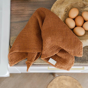 कस्टम लक्जरी निजी लेबल यूरोपीयन सन सन सन हाथ तौलिया महिला पहनने योग्य वेफ़ल स्नान तौलिया - Product Image 5