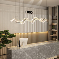 Lustre LED en fer et acrylique design, bande lumineuse longue pour bureau de vente, hall d'hôtel, réception, bar, décoration artistique, restaurant