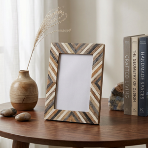 Handmade Wooden Rectangular Photo Rustic Geometric <b>Design</b> Modern Ornate Customized Shape Vertical Tabletop Display <b>Wall</b> Hanging - Product Image 1