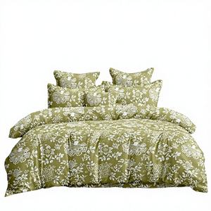 Juego de Ropa de Cama Premium de 4 Piezas, Diseño Moderno de Doble Tejido, Algodón Lavado Suave y Duradero, Calidad de Hotel, Floral, para Todas las Temporadas, Personalizable - Product Image 1