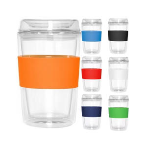 <strong>Cheap</strong> Wholesale <strong>Coffee</strong> <strong>Mug</strong> Silicone Covered Thick Double Glass Travel <strong>Coffee</strong> <strong>Mug</strong> Travel <strong>Mug</strong> Outdoor Clear <strong>Coffee</strong> Cup - Product Image 1