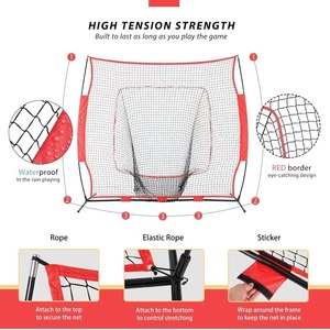 Red portátil de práctica de softbol de béisbol para interiores de PU de 7 pies X 7 pies para entrenar y golpear murciélagos, jaula portátil de bateo de béisbol - Product Image 2