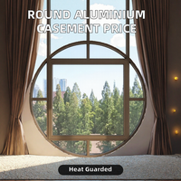 Ventanas de Aluminio con Rejilla de Vidrio en Forma de Arco, Resistentes a Huracanes, Ventanas Interiores de Aluminio para Villa, Ventana Especial Redonda y Triangular con Acristalamiento