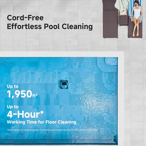 Robot Pulitore Piscina Dreame Z1 Senza Fili, Navigazione AI, Evitamento Ostacoli, Aspirazione 8000GPH, Pulizia Fondo e Pareti, 180 Minuti di Autonomia - Product Image 3