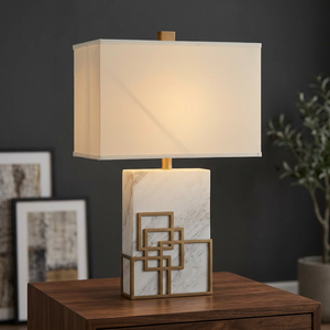 Lampe de table minimaliste moderne en aluminium avec abat-jour en lin beige, LED blanc chaud 3500K, écologique, protection des yeux, pour chambre à coucher - Product Image 4