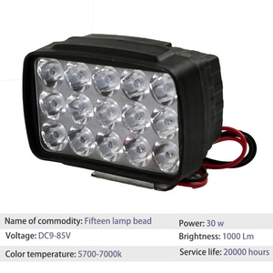 Nuevos Faros LED de 30W CC, 15 Leds HD, Universales <span class=keywords><strong>para</strong></span> Triciclo, Motocicleta, Coche Eléctrico, <span class=keywords><strong>10000</strong></span> Lúmenes, 7000K, 9-85V - Product Image 2