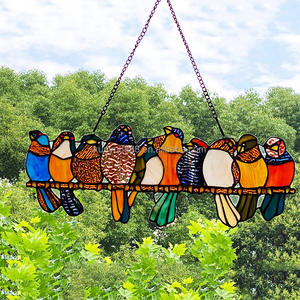 Hermoso Panel de Vidrio Coloreado Hecho a Mano de Estilo Europeo con Diseño de Pájaro para Colgar en Ventanas, para Uso Doméstico y Comercial - Product Image 5