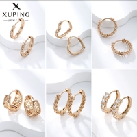 Pendientes de Aro de Cobre para Mujer con Zirconia de Colores, Diseño Coreano Floral Novedoso 2026, Joyería XUPING al Por Mayor