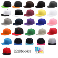 Gorras Clásicas Lisas de Plástico Elástico para Hombre al por Mayor, Gorras Personalizadas con 6 Paneles y Visera Plana, Gorras Snapback