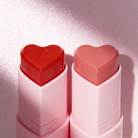 Fard à joues crème végétalien en forme de cœur, rose végétal personnalisé, gelée waterproof haute pigmentation, maquillage visage pour peaux claires, poudre blush
