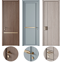 Porte en bois MDF minimaliste moderne pour l'intérieur résistant à l'humidité ignifuge pour la décoration de la cuisine, de l'hôtel et de la chambre à coucher.
