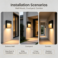 Lampe d'escalier LED 6W étanche IP65 anti-corrosion pour extérieur, murale, en polycarbonate, pour projets de vente en gros
