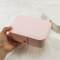Boîte à bijoux portable en cuir PU pour femmes et filles, organiseur de boucles d'oreilles, emballage cadeau, boîte à bijoux de voyage