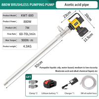 Pompe à piston électrique en alliage d'aluminium Pompe électrique à baril d'huile Pompe diesel avec deux batteries au lithium