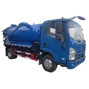 Pequeno Isuzu 4*2 120HP 5cbm caminhão de sucção de esgoto a vácuo caminhões de sucção em promoção