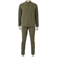 Ensemble de survêtement de luxe pour homme en polyamide et élasthanne, col montant, coupe ajustée, respirant, style décontracté chic, personnalisable avec logo OEM, vente en gros