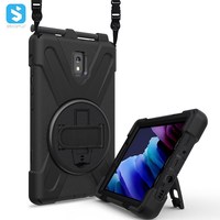 Étui PC en silicone pour Samsung Galaxy Tab Active 3 étui robuste pour tablette avec bandoulière