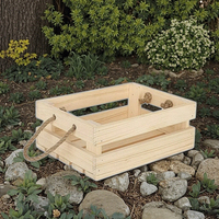 Ensemble rustique fait main de 3 ensembles de caisses en bois de paulownia avec poignée