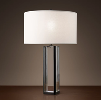 Yihao luxe laiton colonne lampe de Table exquis intérieur table de chevet éclairage décoratif bureau lumière tissu E14 pour la maison boutique décor