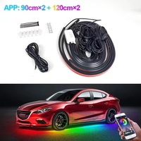 6 Pcs Lampu LED RGB Dream Color Strip untuk Mobil, Efek Neon Chasing, Kontrol via Aplikasi, Tahan Air IP67, 1800 Lumens
