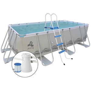 B02 J Top Seller Jilong Avenli 17726 Passaat Grey Rectangular Steel <strong>Frame</strong> <strong>Pool</strong> <strong>Portable</strong> Plastic <strong>Pool</strong> 400cm X 200cm X 99cm - Product Image 1