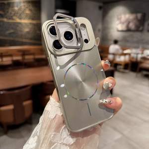 Funda con Soporte Magnético para iPhone 17 Air 16 15 14 13 12 11 Pro Max, con Lente de Textura <span class=keywords><strong>CD</strong></span> Aurora Láser Brillante - Product Image 5