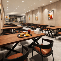 Ensemble table et chaises en bois de haute qualité - Design multi-usages pour hôtels, centres commerciaux, supermarchés